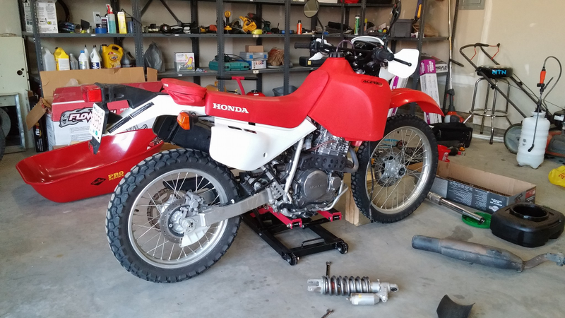 Illustration for article titled Flat Track XR650L: Rough Mock Up is Looking Pretty Good.